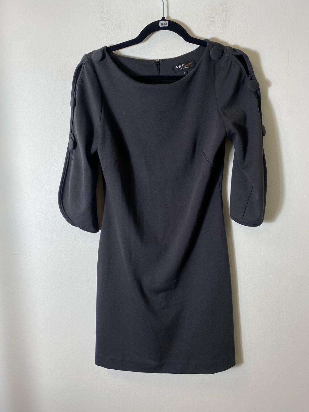 A.B.S. Collection Charcoal Black Knee Length Dress Sz P